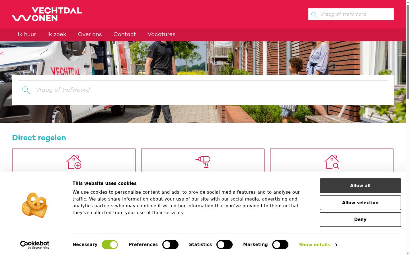 Screenshot of the consent banner shown before any interaction