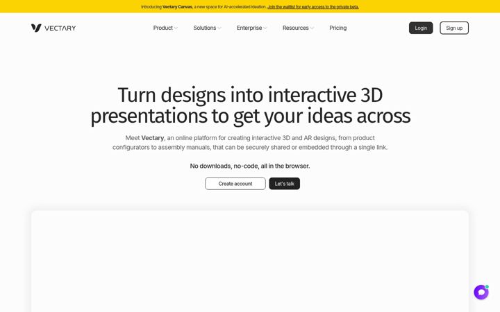 Screenshot of vectary.com