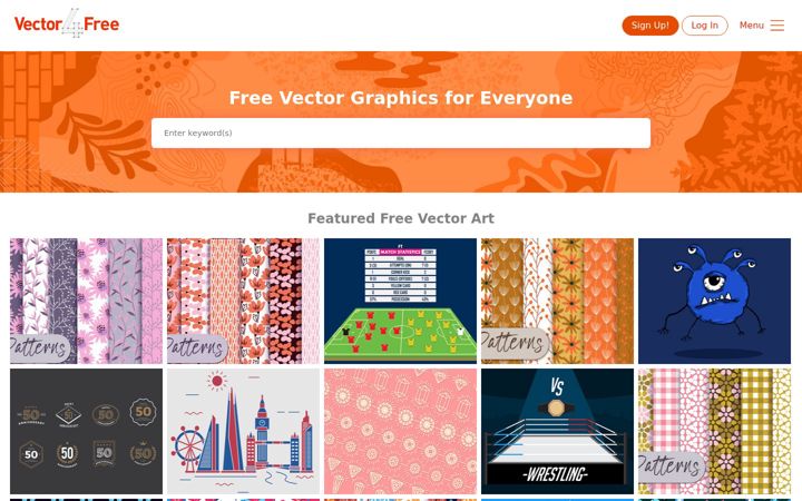 Snimka zaslona za vector4free.com