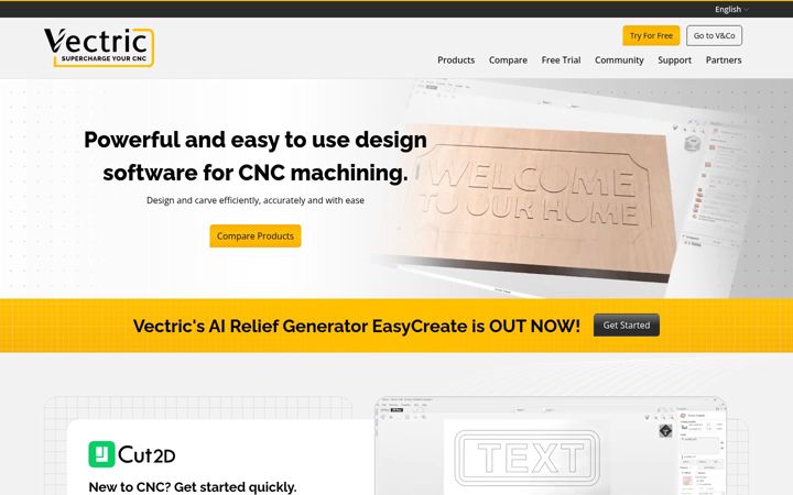 Screenshot of vectric.com
