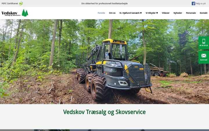 Screenshot of vedskovskovservice.dk