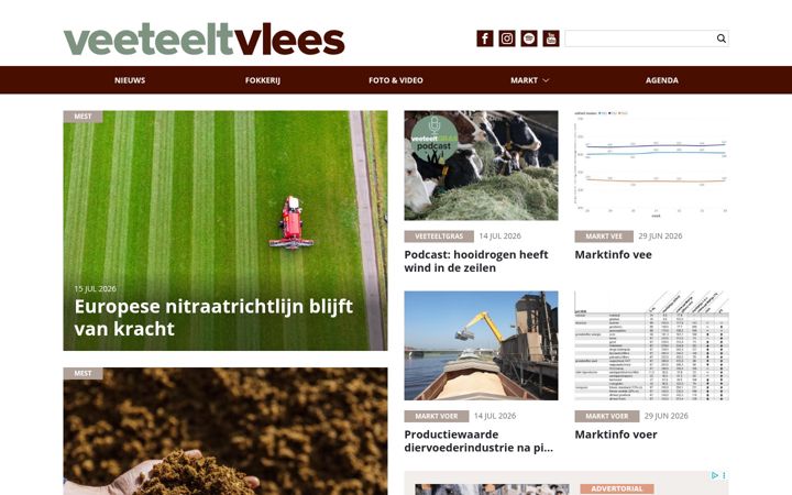 Screenshot von veeteeltvlees.nl