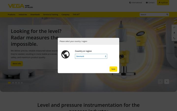 Screenshot of vega.com