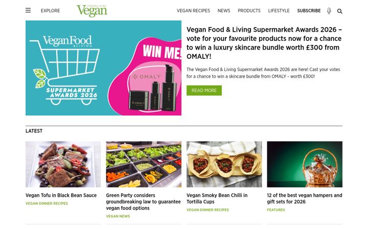 Screenshot of veganfoodandliving.com