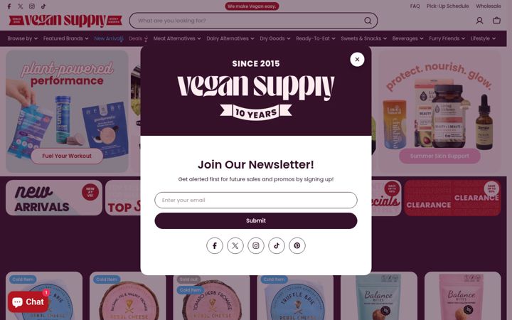 Screenshot of vegansupply.ca