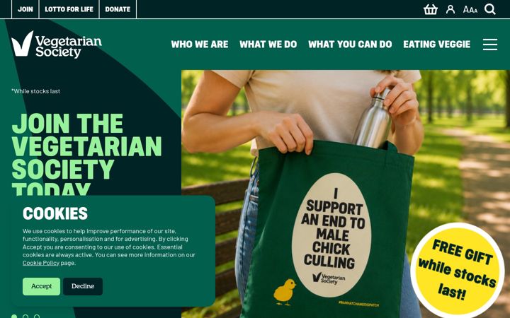 Screenshot of vegsoc.org