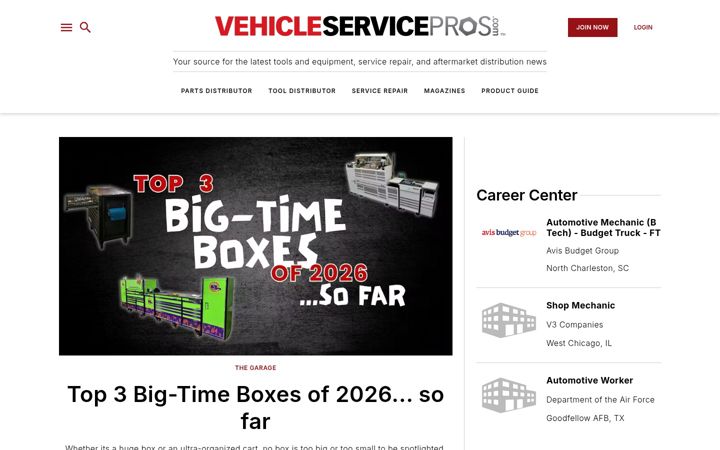 Skærmbillede af vehicleservicepros.com