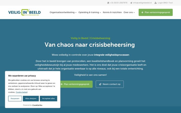 Posnetek zaslona veiliginbeeld.nl