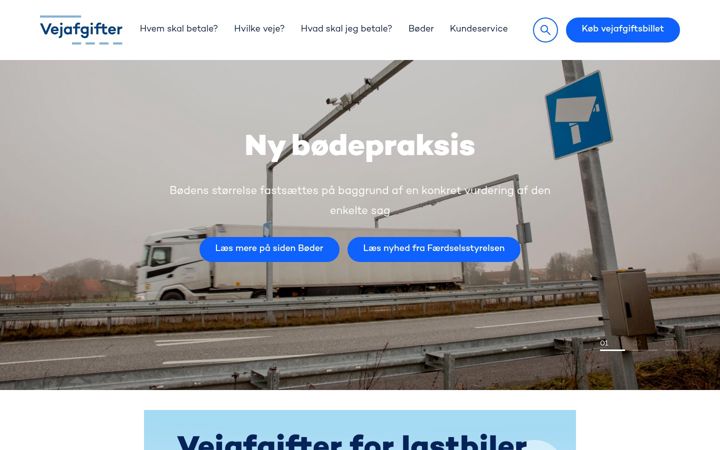 Zrzut ekranu vejafgifter.dk