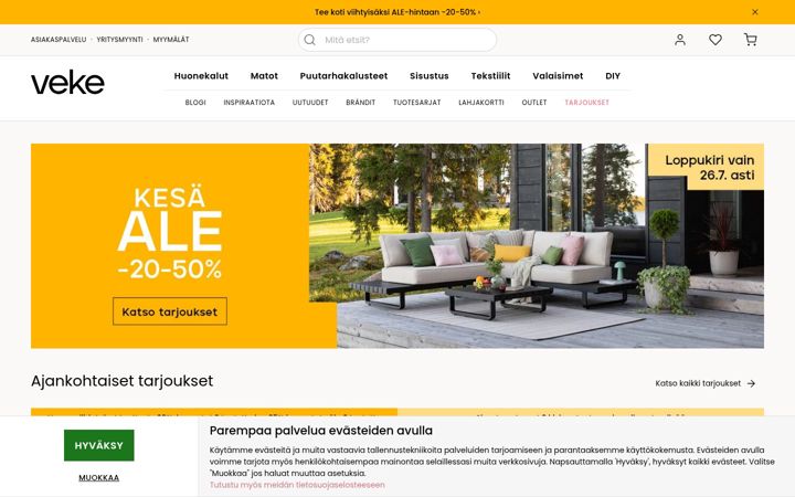 Screenshot of veke.fi