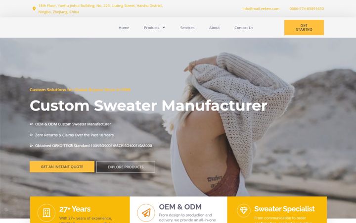 Screenshot of vekensweater.com