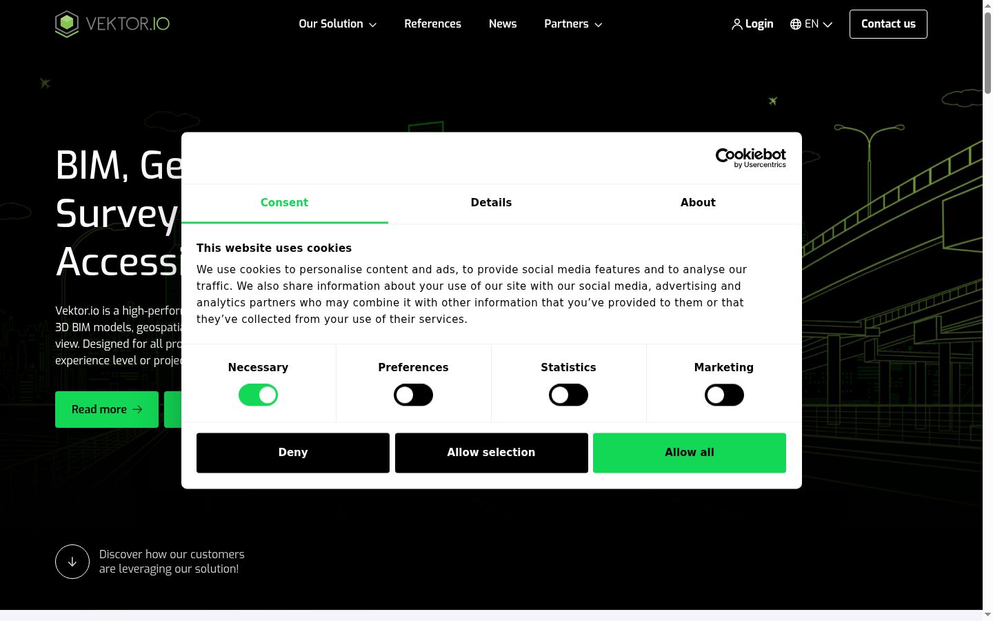 Screenshot del banner di consenso mostrato prima di qualsiasi interazione