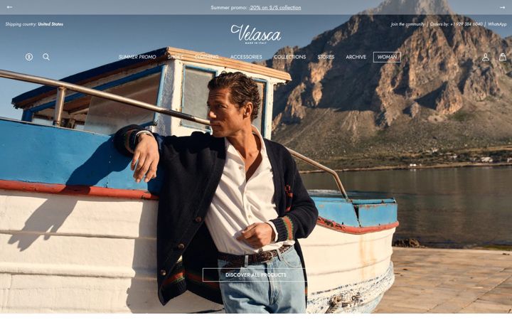 Screenshot of velasca.com