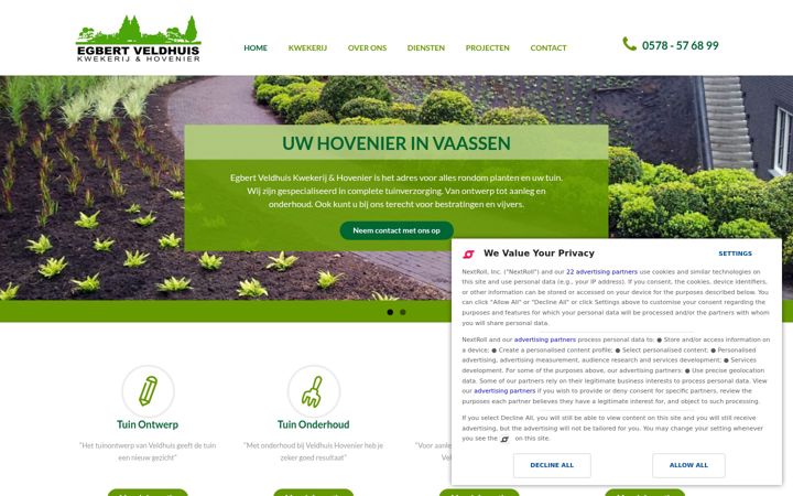 Ekrānuzņēmums no veldhuishovenier.nl