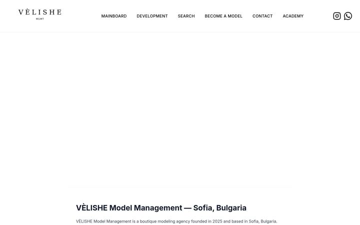 Zrzut ekranu velishemodelmanagement.com