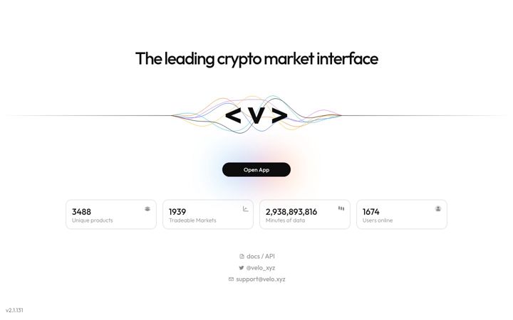 Screenshot of velo.xyz