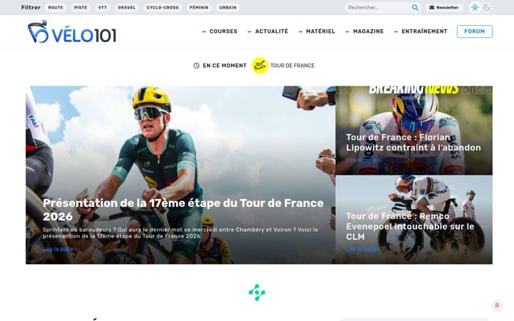 Screenshot of velo101.com