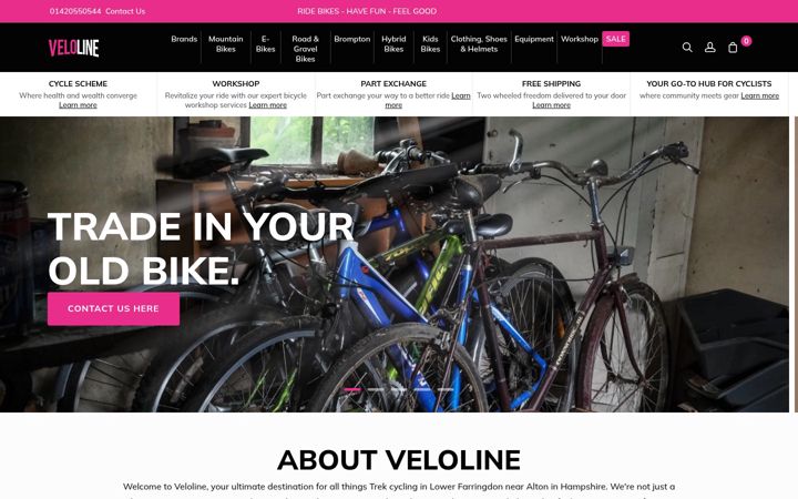 Screenshot von veloline.co.uk