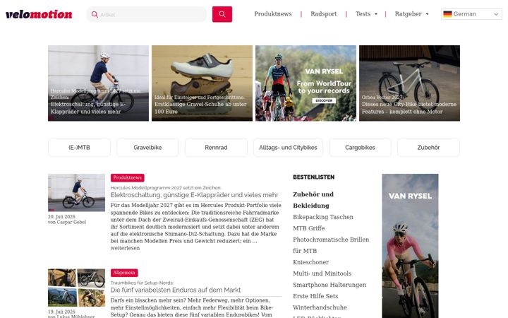 Screenshot of velomotion.de