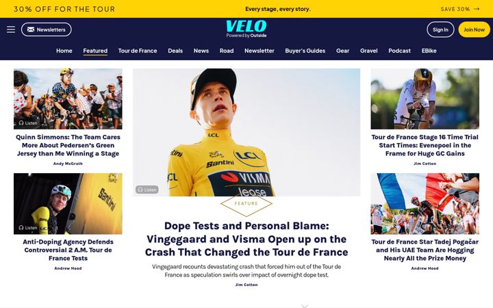 Screenshot of velonews.com