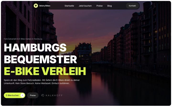 Screenshot of velory-bikes.de