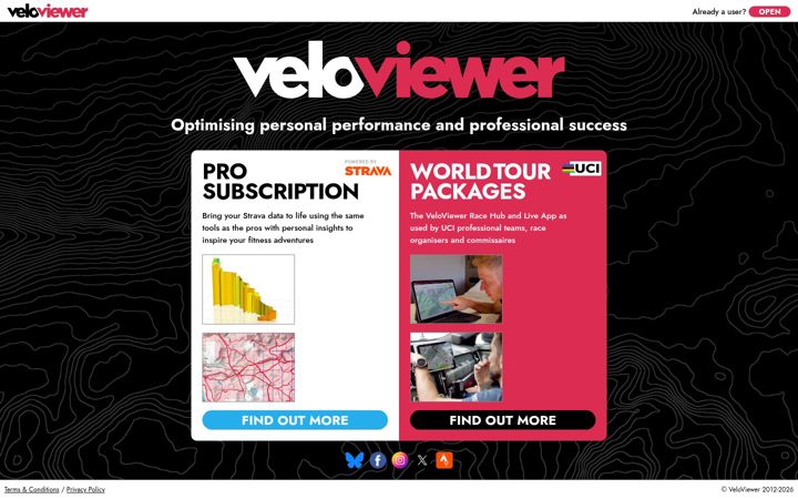 Screenshot of veloviewer.com
