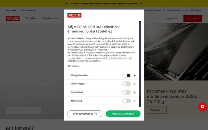 Skjámynd af velux.hu