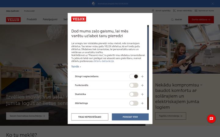 Skærmbillede af velux.lv