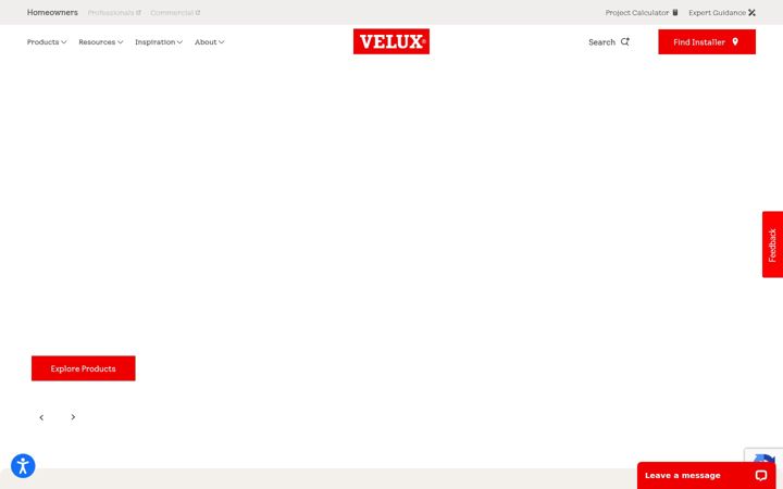 Screenshot of veluxusa.com