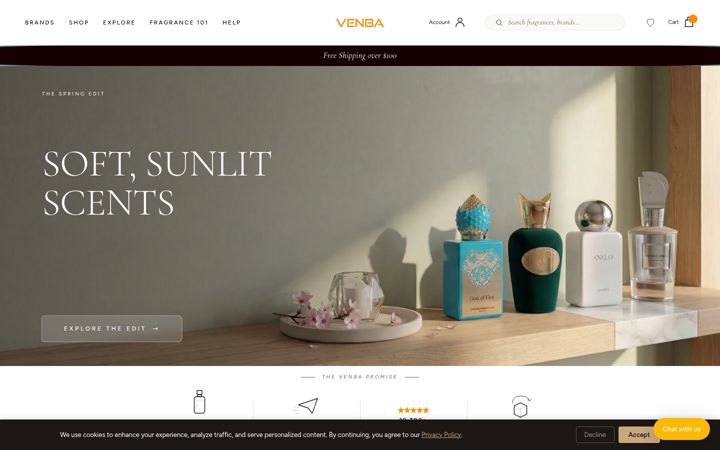 Screenshot of venbafragrance.com