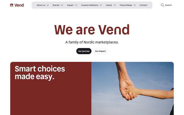 Screenshot of vend.dk