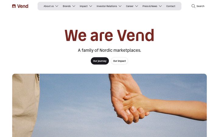 Screenshot of vend.se