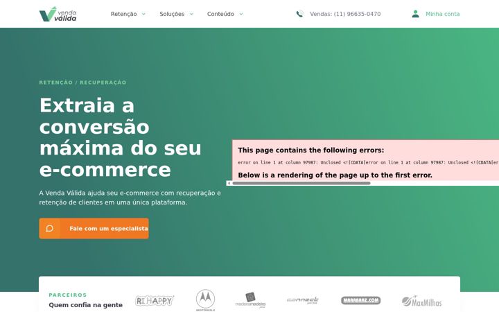 Screenshot di vendavalida.com.br