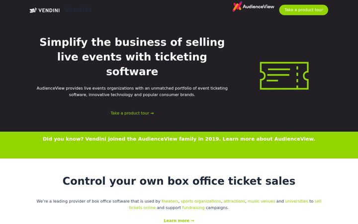 Screenshot of vendini.com