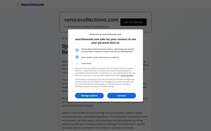 Screenshot di venicecollections.com
