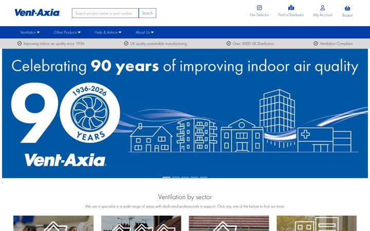 Screenshot of vent-axia.com
