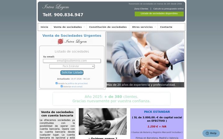 Képernyőkép: ventadesociedades.info