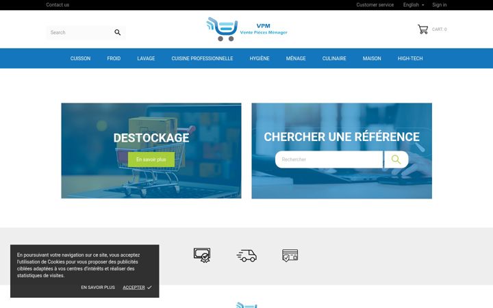 Capture d'écran de vente-pieces-menager.com