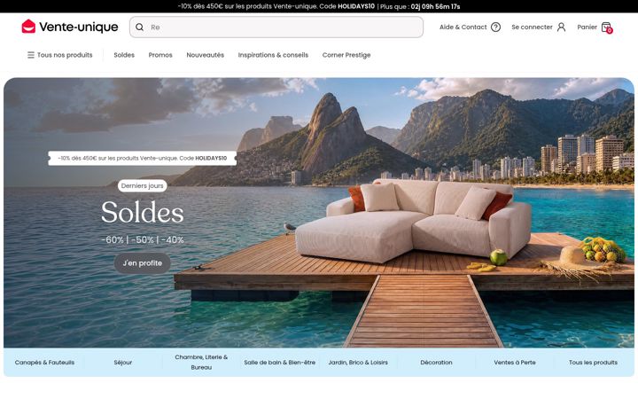 Screenshot ta' vente-unique.com