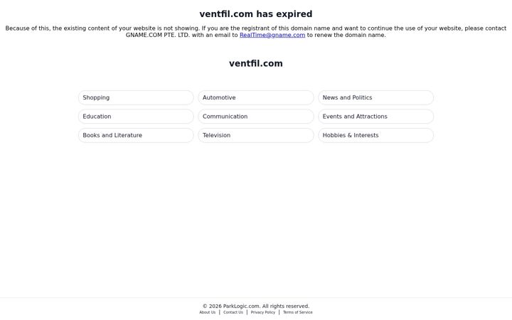 Screenshot of ventfil.com