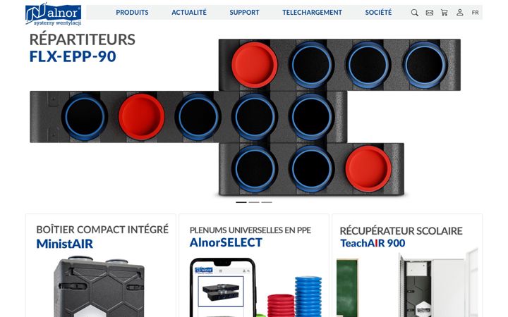 Screenshot von ventilation-alnor.fr
