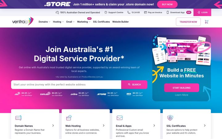 Екранна снимка на ventraip.com.au