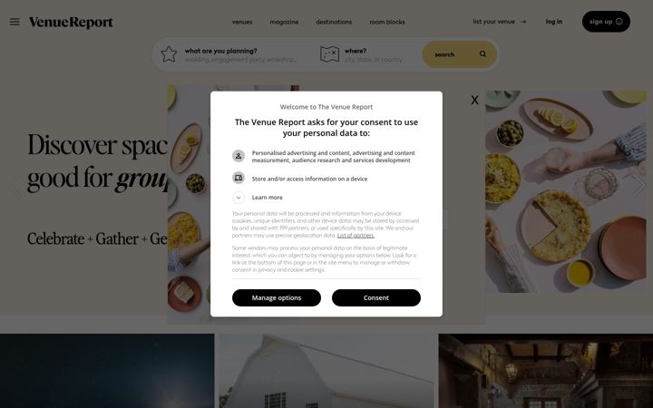 Screenshot of venuereport.com