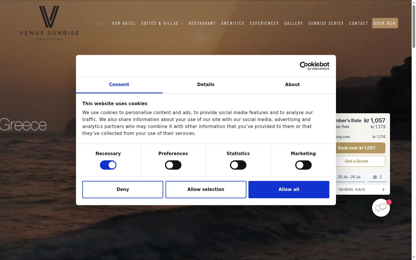 Screenshot tal-banner tal-kunsens muri qabel kwalunkwe interazzjoni