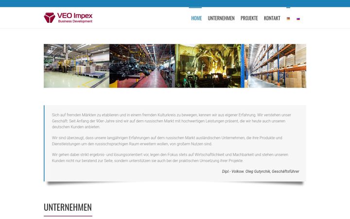 Screenshot von veo-impex.com