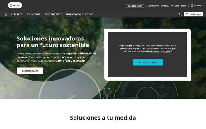 Screenshot stránky veolia.es