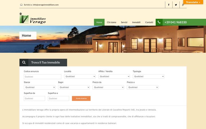 Snimka zaslona za veragoimmobiliare.com