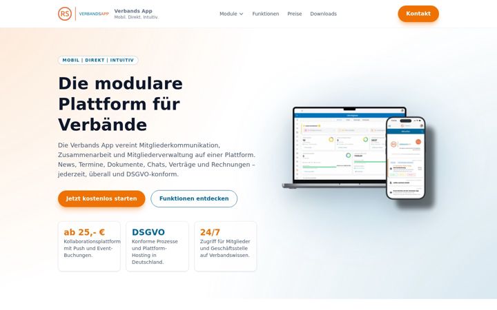 Screenshot of verbands.app