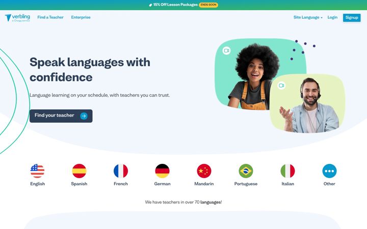 Screenshot of verbling.com