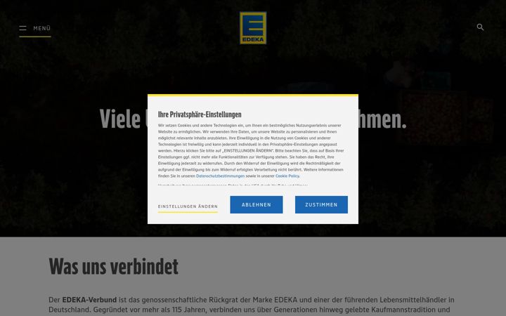 Captura de pantalla de verbund.edeka